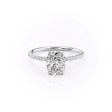 The Pave Kamellie Set With A 2.5 Carat Elongated Cushion Lab Diamond Cheap