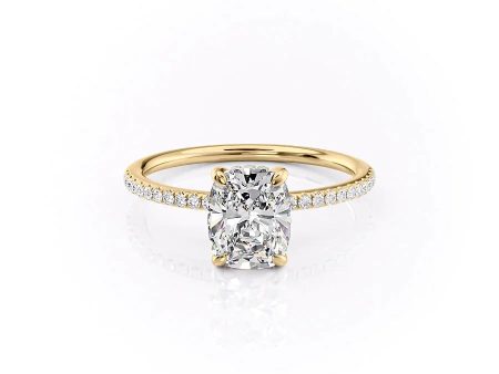 The Pave Kamellie Set With A 2 Carat Elongated Cushion Lab Diamond Online Hot Sale