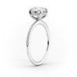 The Pave Kamellie Set With A 2.5 Carat Elongated Cushion Lab Diamond Cheap